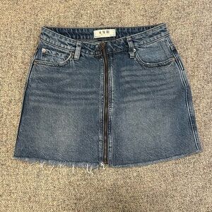 We the Free Denim Zip up Mini Skirt
